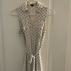 Express White Dress with Blue Anchors